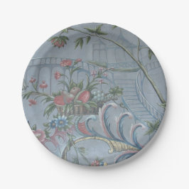 Chinoiserie Blue China Bloemen Antiek Tuin Roze Papieren Bordje