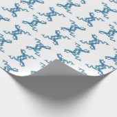 Chinoiserie Blue Chinese dragons geschilderd Cadeaupapier (Hoek)