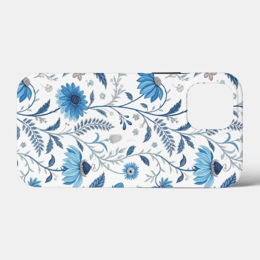Chinoiserie Blue Echinacea Pattern Case-Mate iPhone Case (Achterkant (horizontaal))