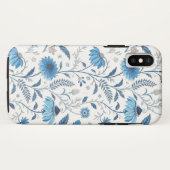 Chinoiserie Blue Echinacea Pattern Case-Mate iPhone Case (Achterkant (horizontaal))