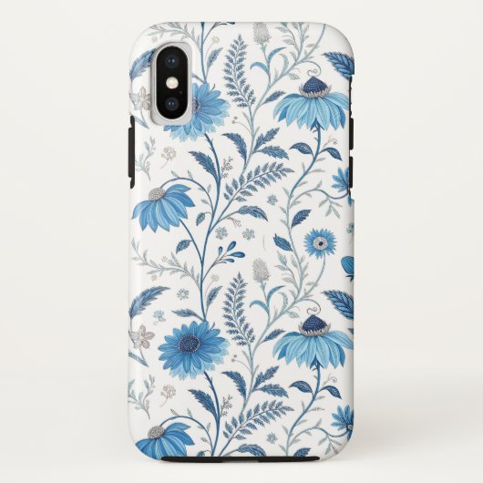 Chinoiserie Blue Echinacea Pattern Case-Mate iPhone Case (Achterkant)