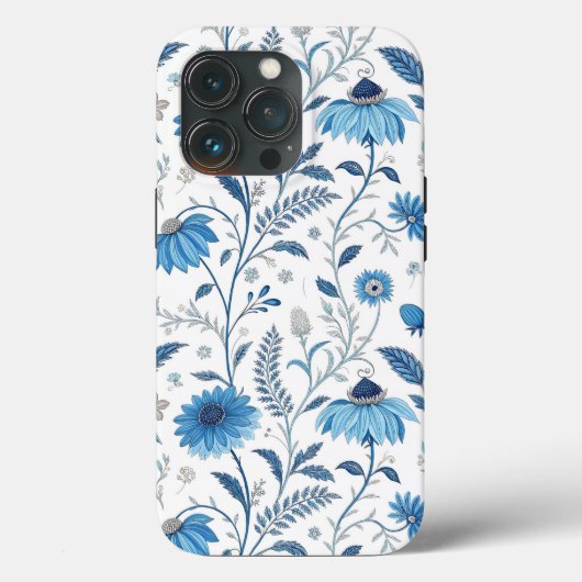 Chinoiserie Blue Echinacea Pattern Case-Mate iPhone Case (Achterkant)