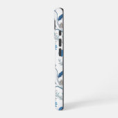 Chinoiserie Blue Echinacea Pattern iPhone 16 Hoesje (Linkerkant)