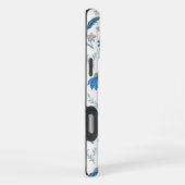 Chinoiserie Blue Echinacea Pattern iPhone Hoesje (Rechterkant)