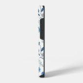 Chinoiserie Blue Echinacea Pattern iPhone Hoesje (Linkerkant)