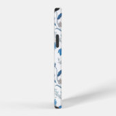 Chinoiserie Blue Echinacea Pattern iPhone Hoesje (Rechterkant)