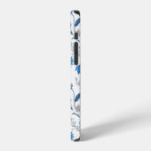Chinoiserie Blue Echinacea Pattern iPhone Hoesje (Linkerkant)