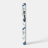 Chinoiserie Blue Echinacea Pattern iPhone Hoesje (Linkerkant)