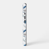 Chinoiserie Blue Echinacea Pattern iPhone Hoesje (Linkerkant)