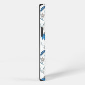 Chinoiserie Blue Echinacea Pattern iPhone Hoesje (Rechterkant)