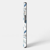 Chinoiserie Blue Echinacea Pattern iPhone Hoesje (Linkerkant)