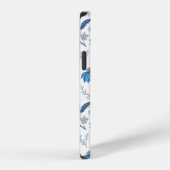 Chinoiserie Blue Echinacea Pattern iPhone Hoesje (Rechterkant)