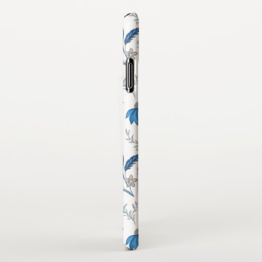 Chinoiserie Blue Echinacea Pattern iPhone Hoesje (Rechterkant)