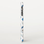 Chinoiserie Blue Echinacea Pattern iPhone Hoesje (Linkerkant)