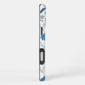 Chinoiserie Blue Echinacea Pattern iPhone Hoesje (Rechterkant)