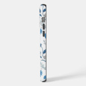 Chinoiserie Blue Echinacea Pattern iPhone Hoesje (Linkerkant)