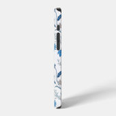 Chinoiserie Blue Echinacea Pattern iPhone Hoesje (Linkerkant)