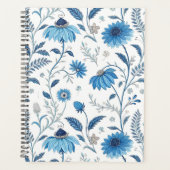 Chinoiserie Blue Echinacea Pattern Planner (Voorkant)