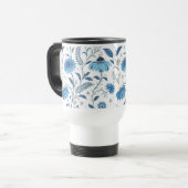 Chinoiserie Blue Echinacea Pattern Reisbeker (Voorkant links)