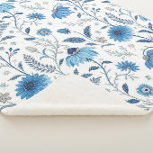 Chinoiserie Blue Echinacea Pattern Sherpa Deken (3/4)