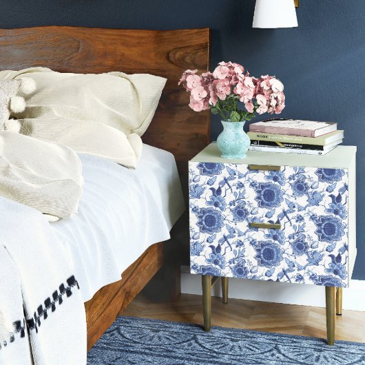 Chinoiserie Blue en White Asian Floral Decoupage Tissuepapier