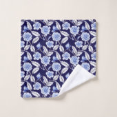 Chinoiserie Blue en White Floral Hampton Willow Bad Handdoek (Wasdoekje)