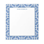 Chinoiserie Blue en White Fret Pattern Notitieblok (Voorkant)