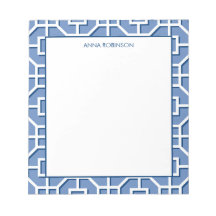 Chinoiserie Blue en White Fret Pattern