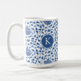 Chinoiserie Blue en White Monogram Initiaal Koffiemok