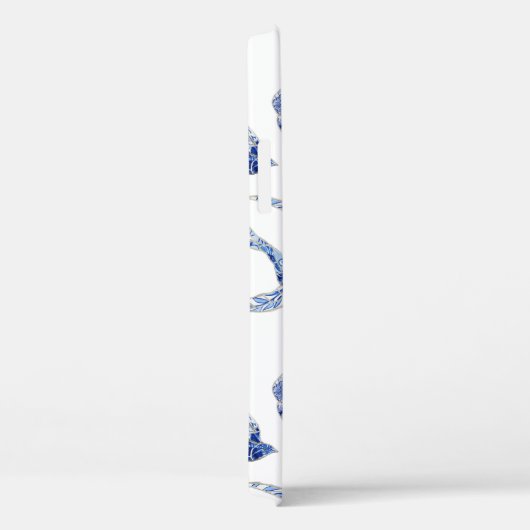 Chinoiserie Blue en White Swallows Birds w Name Case-Mate iPhone Case (Achterkant / Rechts)