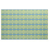 Chinoiserie Blue en Yellow Diamond Pattern Stof (Yard (91,4 cm))