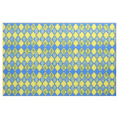Chinoiserie Blue en Yellow Diamond Pattern Stof (Fat Quarter)