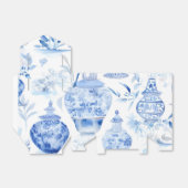 Chinoiserie Blue Favor Box Bedankdoosjes (Uitgevouwen)