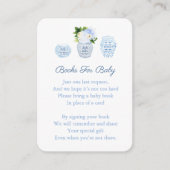 Chinoiserie Blue Floral Baby's Library Boekdouche Informatiekaartje (Voorkant)