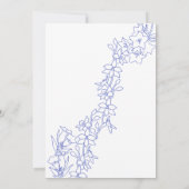 Chinoiserie Blue Floral Crest Wedding Kaart (Achterkant)