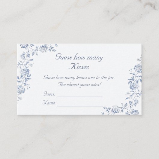 Chinoiserie Blue Floral Raad eens hoeveel kussen Informatiekaartje (Voorkant)