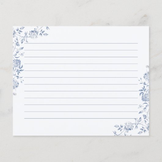 Chinoiserie Blue Floral Vrijgezellenfeest Recept K (Achterkant)