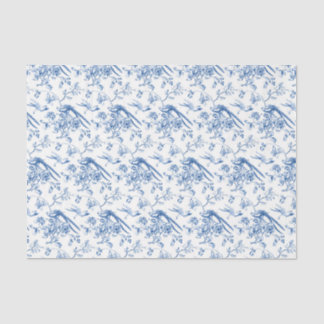 Chinoiserie Blue Flowers & Birds-ontkoppeling Tissuepapier