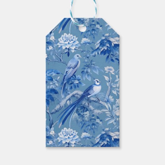 Chinoiserie Blue Gift Labels Cadeaulabel (Voorkant)