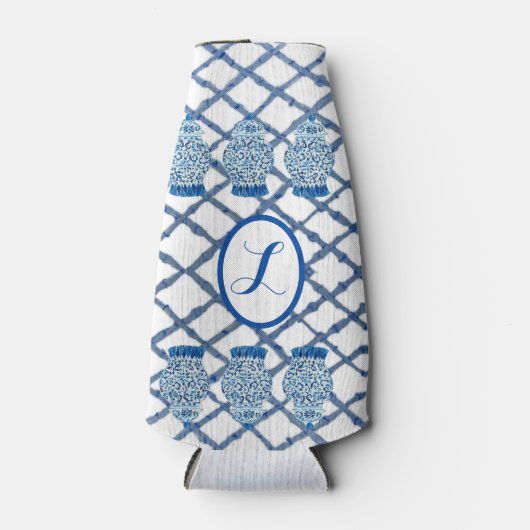 Chinoiserie Blue Ginger Jar Can Bottle Cooler (Voorkant)