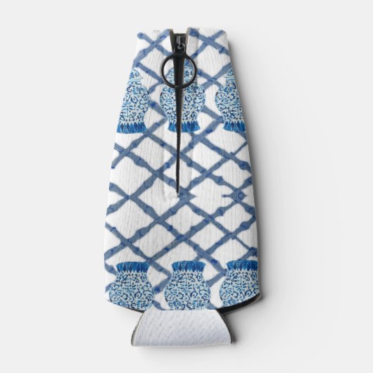 Chinoiserie Blue Ginger Jar Can Bottle Cooler (Achterkant)