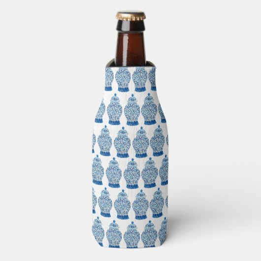 Chinoiserie Blue Ginger Jar Can Bottle Cooler (Fles Voorkant)