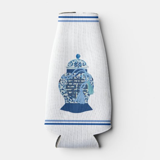 Chinoiserie Blue Ginger Jar Can Bottle Cooler (Voorkant)
