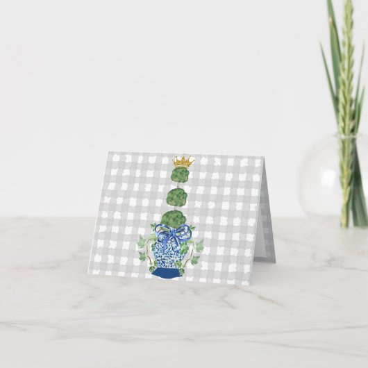 Chinoiserie Blue Ginger Jar topiary Bedankkaart (Voorkant)
