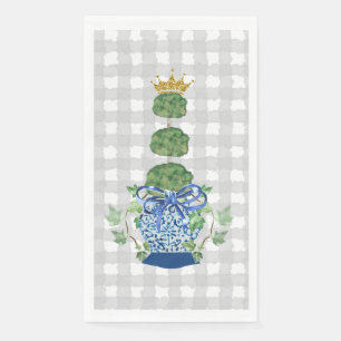 Chinoiserie Blue Ginger Jar topiary Servet