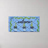 Chinoiserie Blue Ginger Jars Topiary Canvas Afdruk (Voorkant)