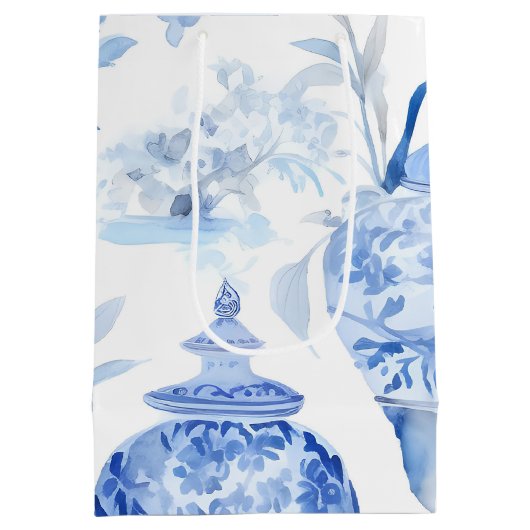 Chinoiserie Blue Medium Gift Bag Medium Cadeauzakje (Achterkant)