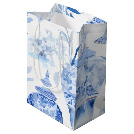 Chinoiserie Blue Medium Gift Bag Medium Cadeauzakje (Achterkant Gekanteld)