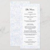 Chinoiserie Blue Peony Wedding Menu (Voorkant / Achterkant)