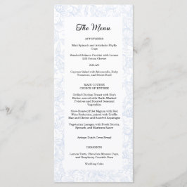 Chinoiserie Blue Peony Wedding Menu